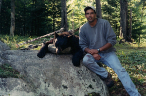 Kevin with Bear on Rock